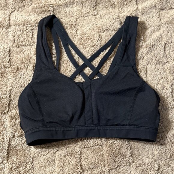 Like New Lululemon Free To Be Serene Sports Yoga Bra Black Luxtreme 2 - Picture 5 of 8